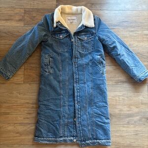 Juicy Couture Blue Denim Jacket with Cream Sherpa Lining Womens M